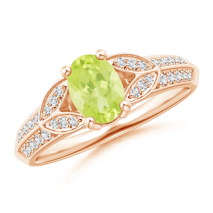 A - Peridot / 1.03 CT / 14 KT Rose Gold