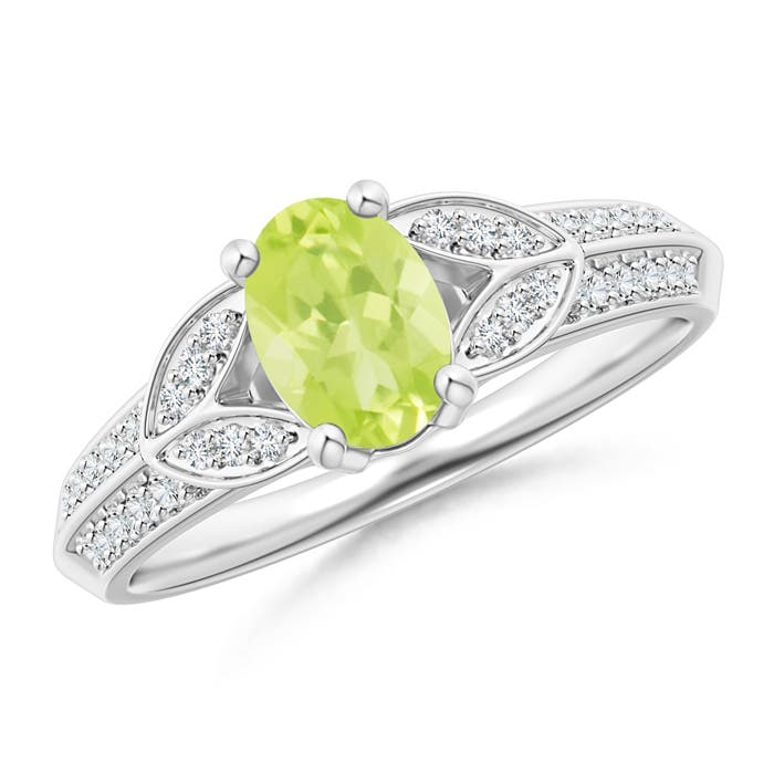 A - Peridot / 1.03 CT / 14 KT White Gold