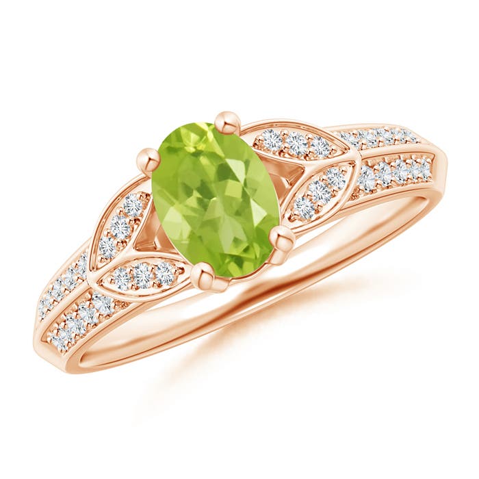 AA - Peridot / 1.03 CT / 14 KT Rose Gold