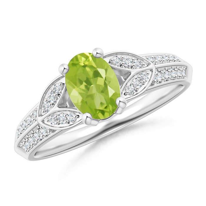 AA - Peridot / 1.03 CT / 14 KT White Gold