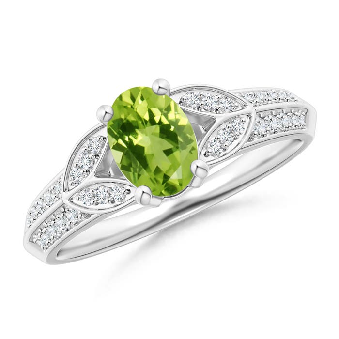 AAA - Peridot / 1.03 CT / 14 KT White Gold