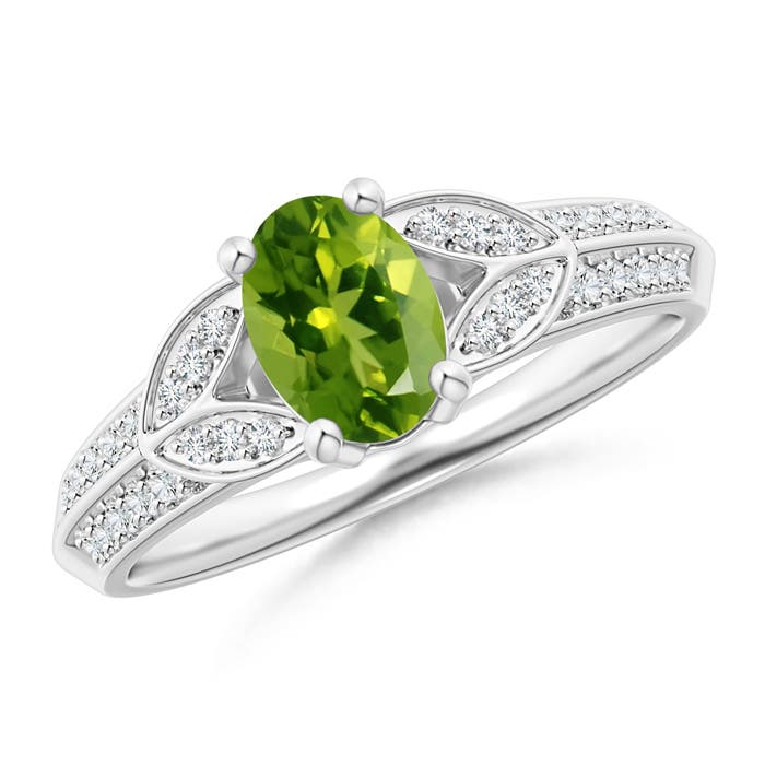 AAAA - Peridot / 1.03 CT / 14 KT White Gold