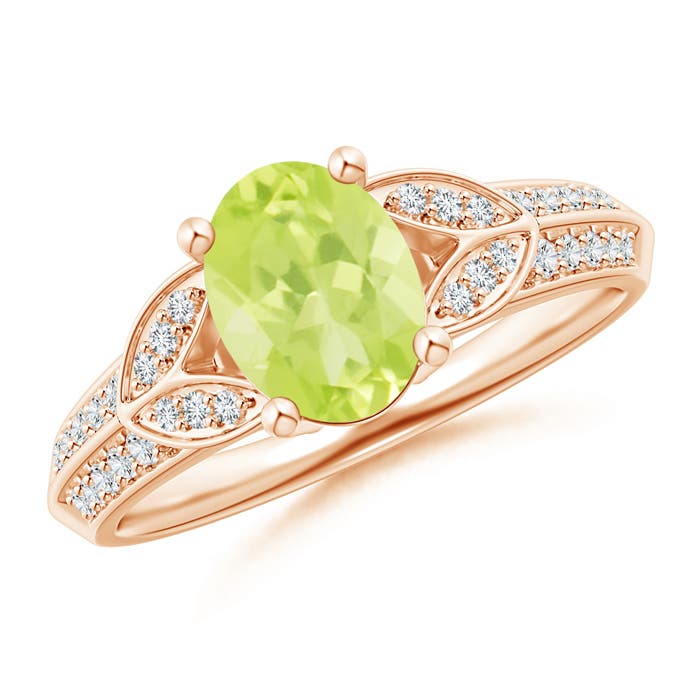 A - Peridot / 1.53 CT / 14 KT Rose Gold