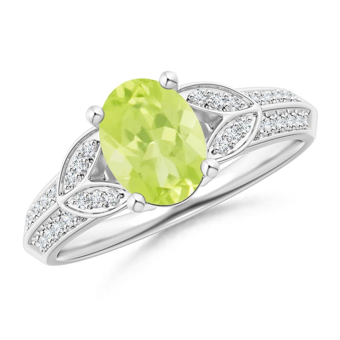 A - Peridot / 1.53 CT / 14 KT White Gold