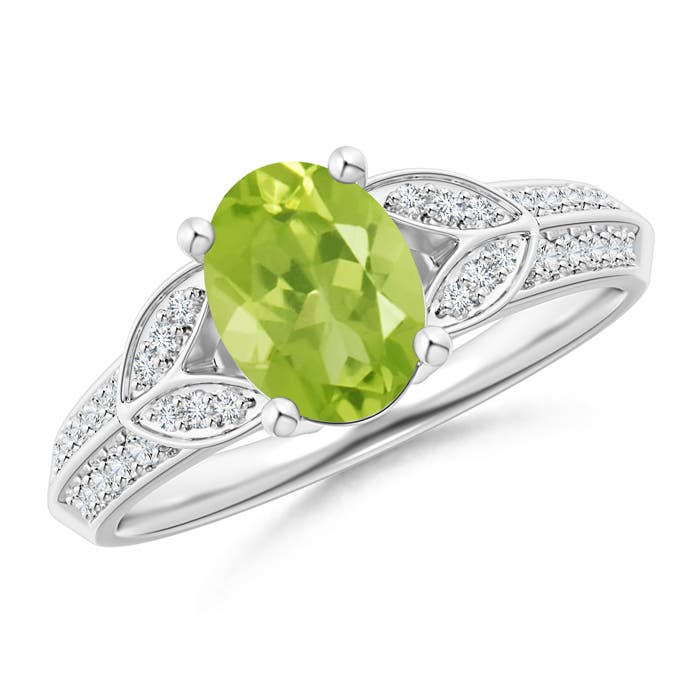 AA - Peridot / 1.53 CT / 14 KT White Gold