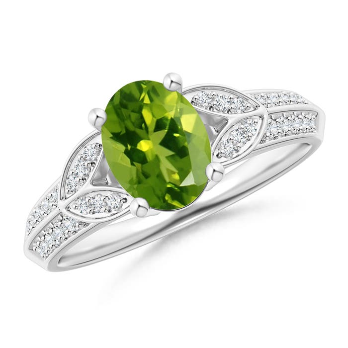 AAAA - Peridot / 1.53 CT / 14 KT White Gold