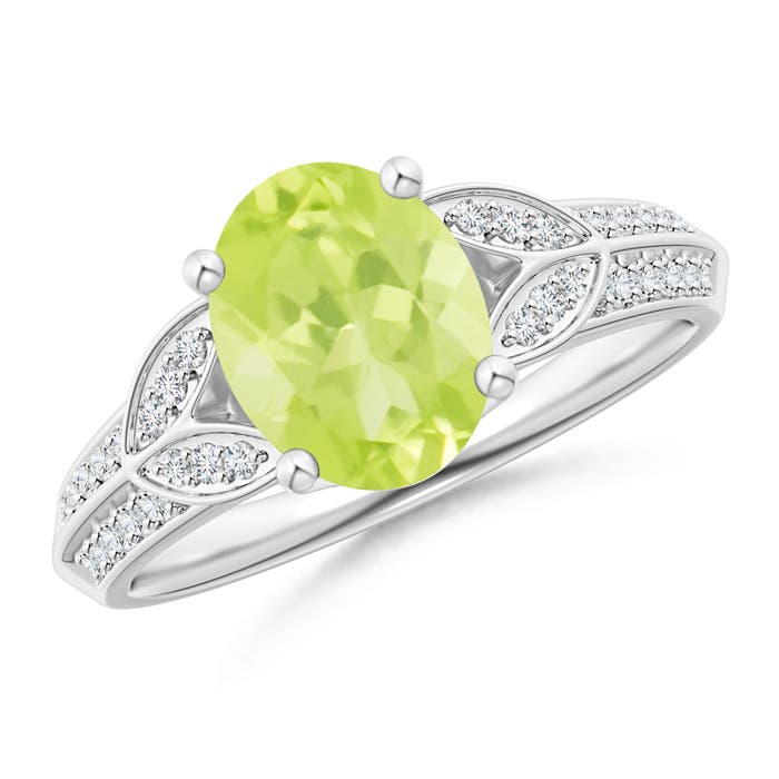 A - Peridot / 2.08 CT / 14 KT White Gold