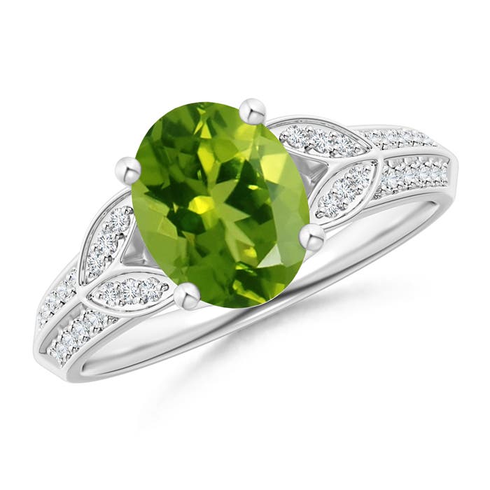 AAAA - Peridot / 2.08 CT / 14 KT White Gold