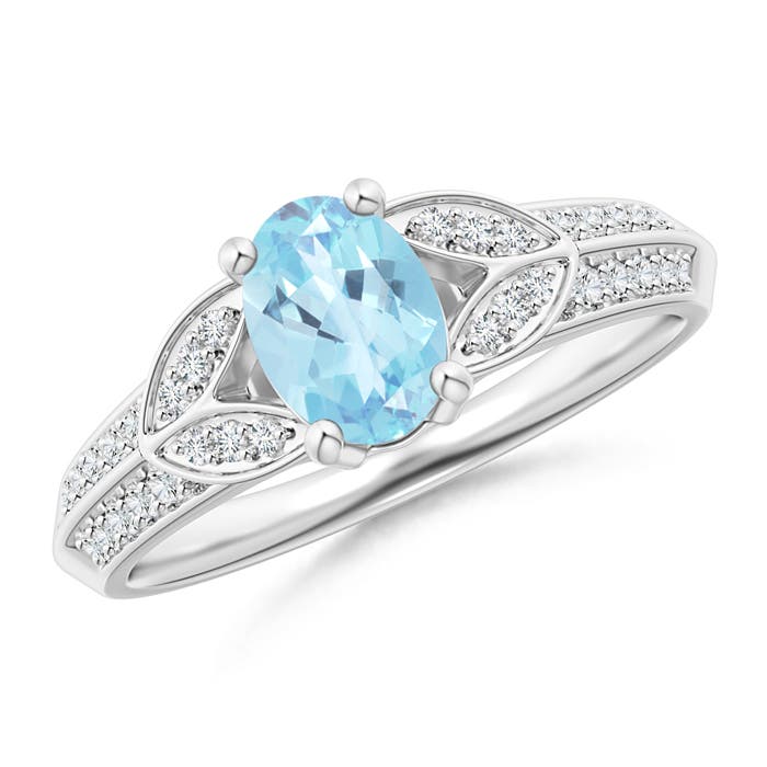 A - Swiss Blue Topaz / 1.13 CT / 14 KT White Gold