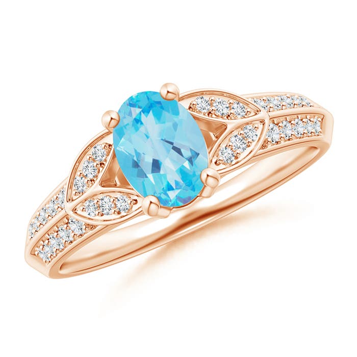 AA - Swiss Blue Topaz / 1.13 CT / 14 KT Rose Gold