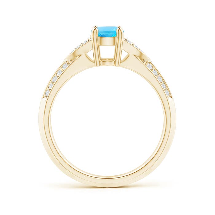 AA - Swiss Blue Topaz / 1.13 CT / 14 KT Yellow Gold