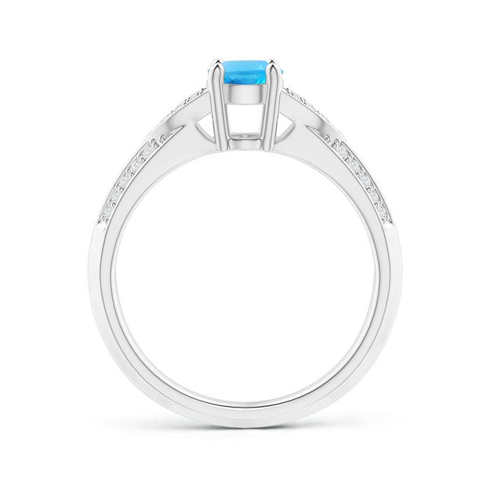 AAA - Swiss Blue Topaz / 1.13 CT / 14 KT White Gold