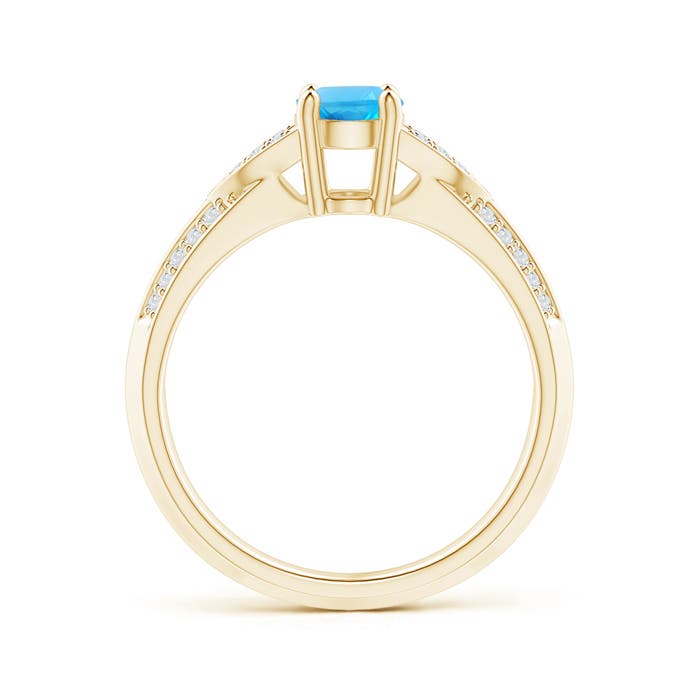 AAA - Swiss Blue Topaz / 1.13 CT / 14 KT Yellow Gold