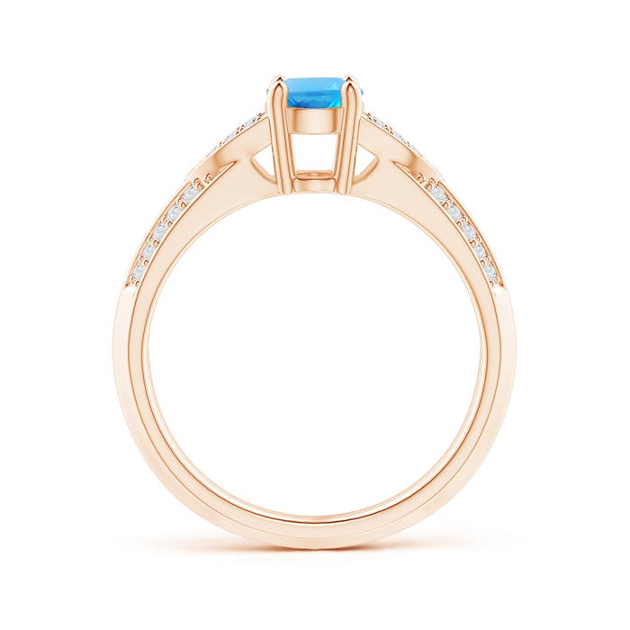 AAAA - Swiss Blue Topaz / 1.13 CT / 14 KT Rose Gold