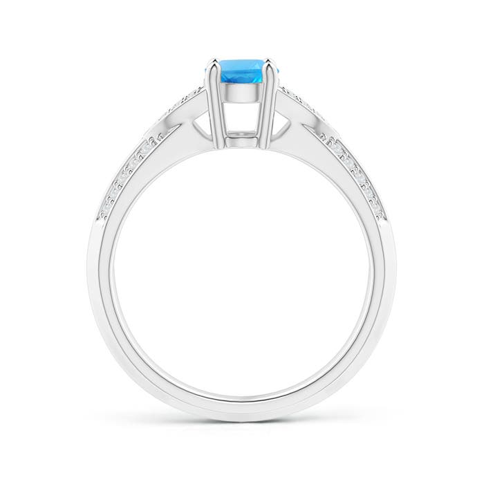 AAAA - Swiss Blue Topaz / 1.13 CT / 14 KT White Gold