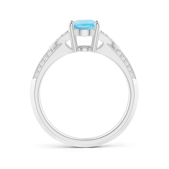 A - Swiss Blue Topaz / 1.68 CT / 14 KT White Gold