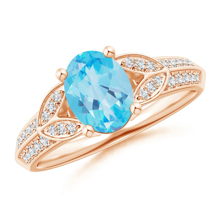 AA - Swiss Blue Topaz / 1.68 CT / 14 KT Rose Gold