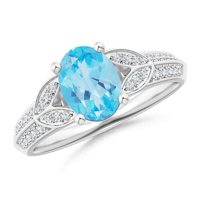 AA - Swiss Blue Topaz / 1.68 CT / 14 KT White Gold