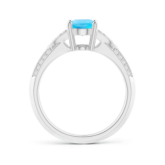 AA - Swiss Blue Topaz / 1.68 CT / 14 KT White Gold