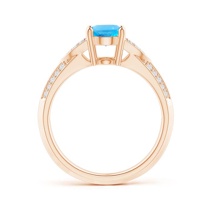 AAA - Swiss Blue Topaz / 1.68 CT / 14 KT Rose Gold