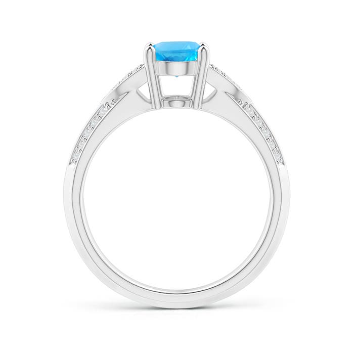 AAA - Swiss Blue Topaz / 1.68 CT / 14 KT White Gold