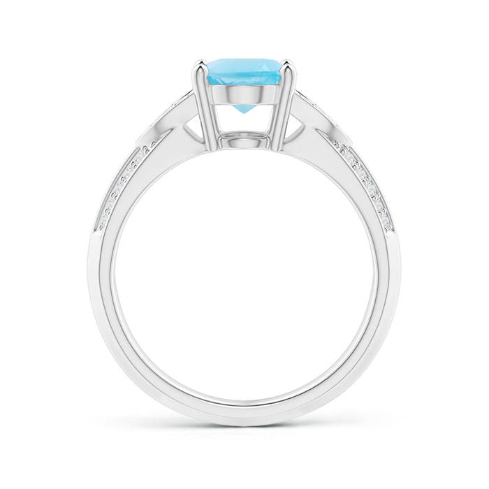 A - Swiss Blue Topaz / 2.43 CT / 14 KT White Gold