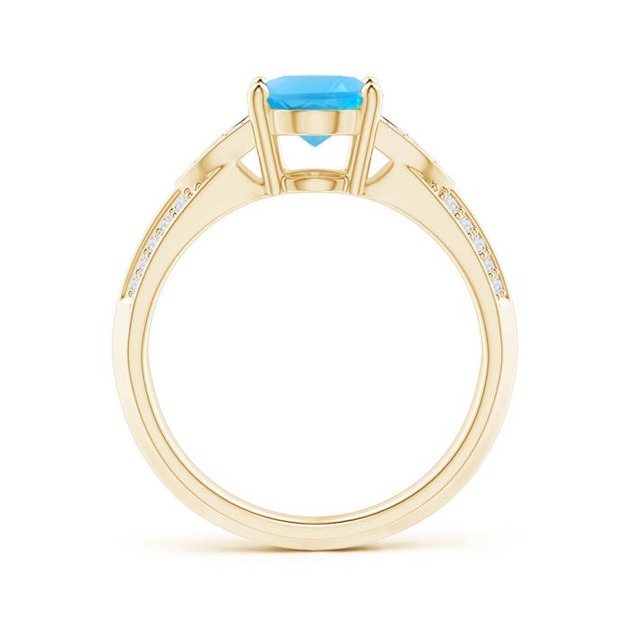 AAA - Swiss Blue Topaz / 2.43 CT / 14 KT Yellow Gold