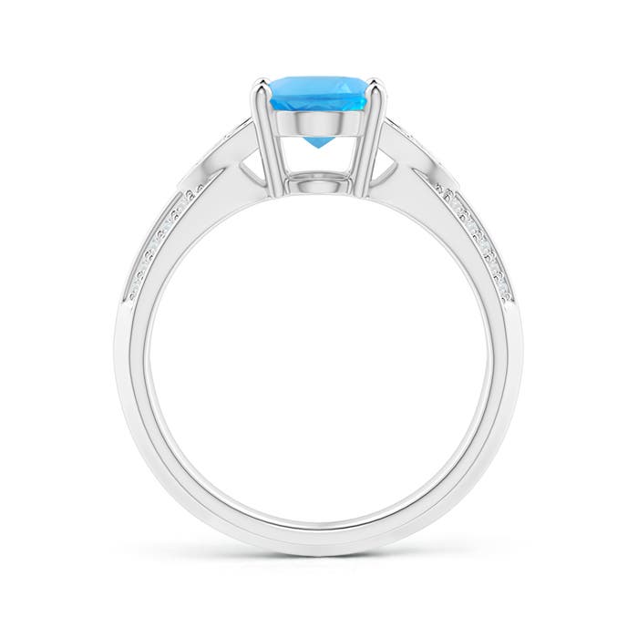 AAAA - Swiss Blue Topaz / 2.43 CT / 14 KT White Gold