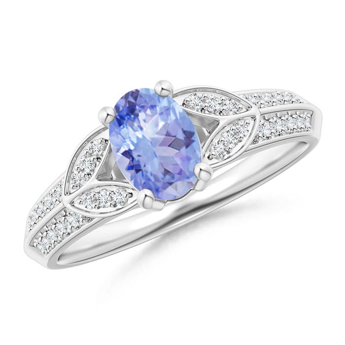 A - Tanzanite / 0.98 CT / 14 KT White Gold