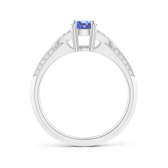 A - Tanzanite / 0.98 CT / 14 KT White Gold