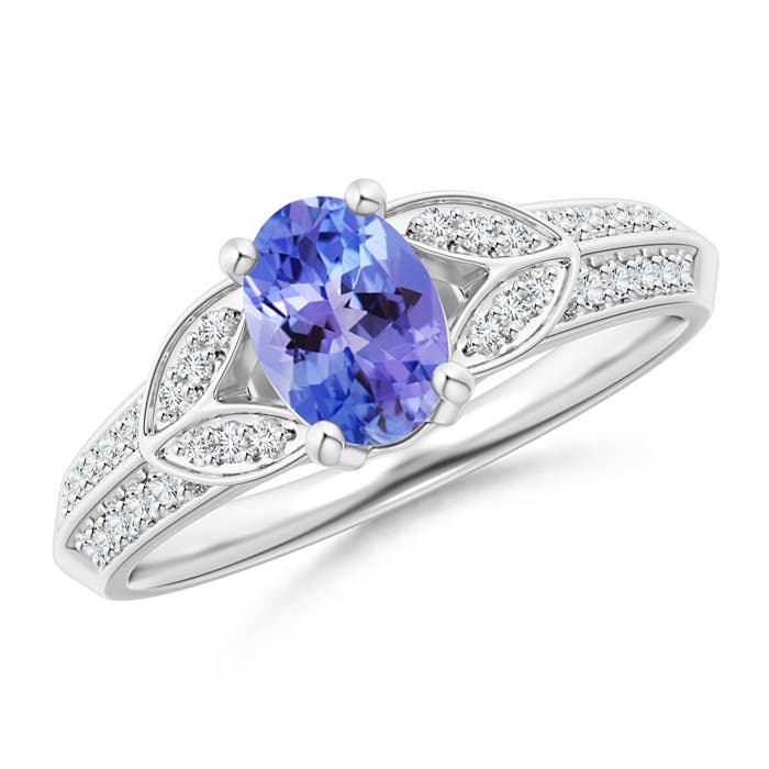 AA - Tanzanite / 0.98 CT / 14 KT White Gold