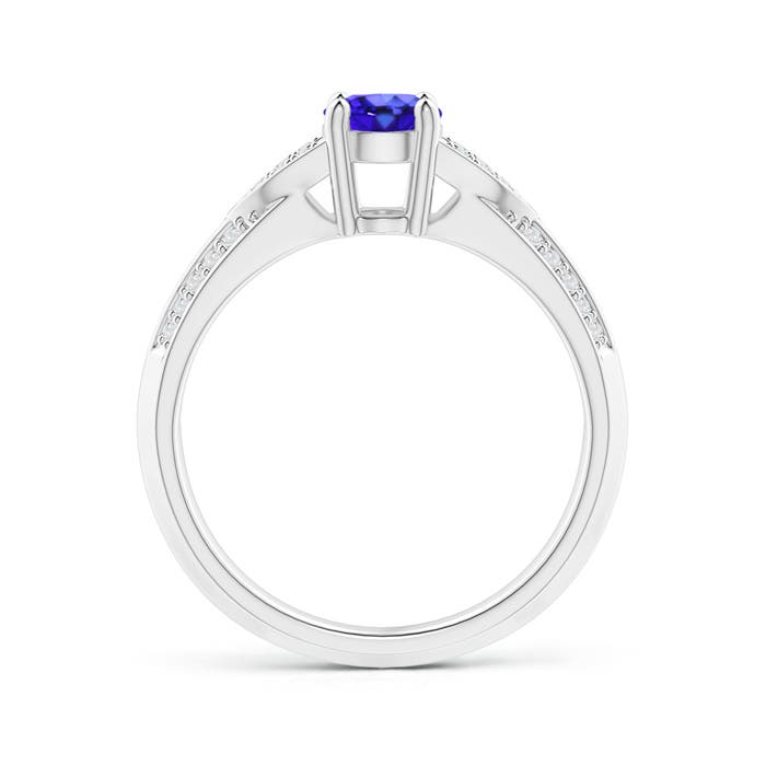 AAA - Tanzanite / 0.98 CT / 14 KT White Gold