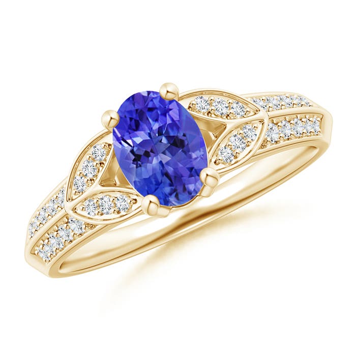 AAA - Tanzanite / 0.98 CT / 14 KT Yellow Gold