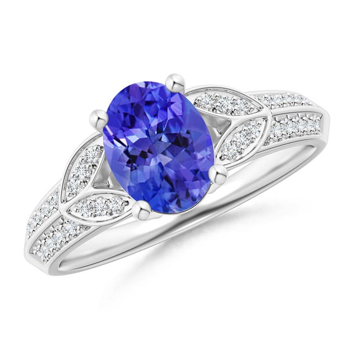 AAA - Tanzanite / 1.43 CT / 14 KT White Gold