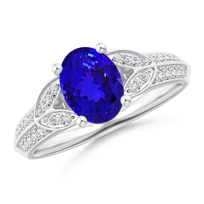 AAAA - Tanzanite / 1.43 CT / 14 KT White Gold