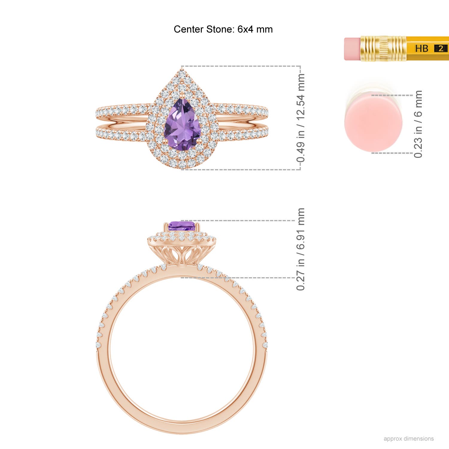 A - Amethyst / 0.75 CT / 14 KT Rose Gold