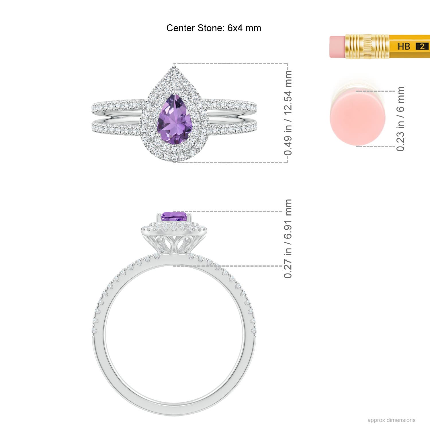 A - Amethyst / 0.75 CT / 14 KT White Gold