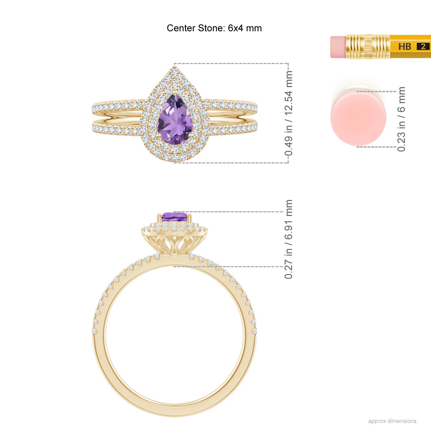 A - Amethyst / 0.75 CT / 14 KT Yellow Gold