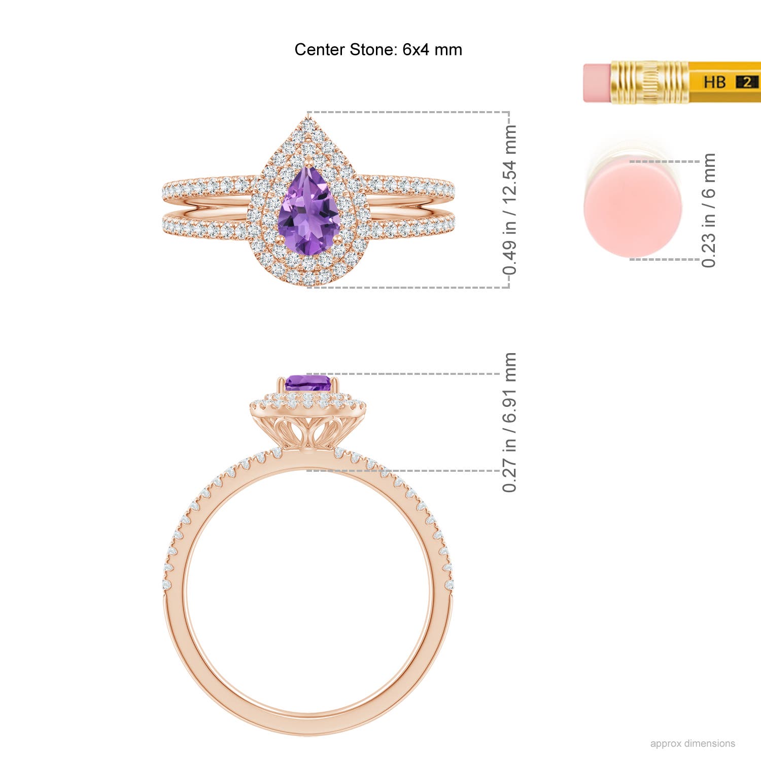 AA - Amethyst / 0.75 CT / 14 KT Rose Gold