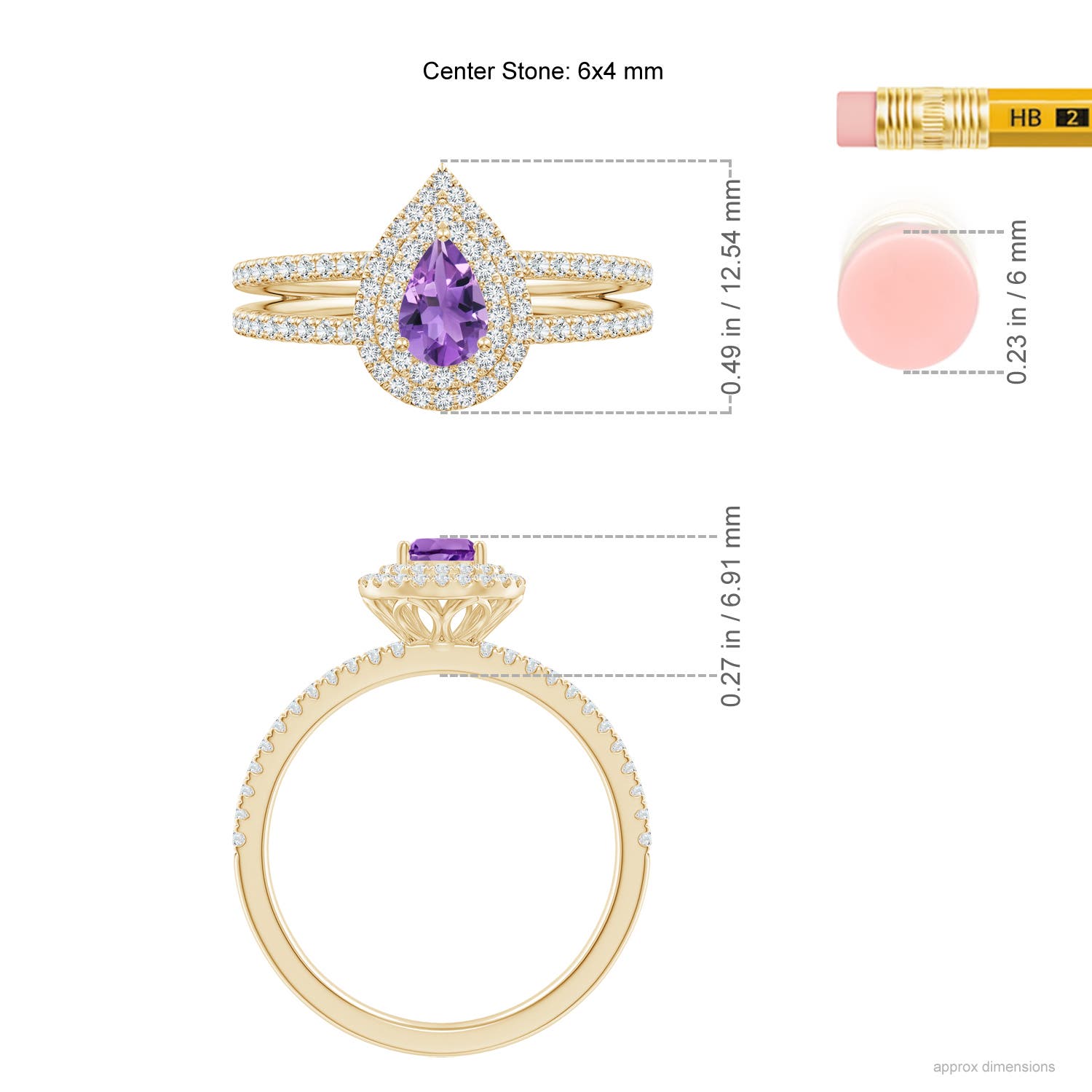 AA - Amethyst / 0.75 CT / 14 KT Yellow Gold