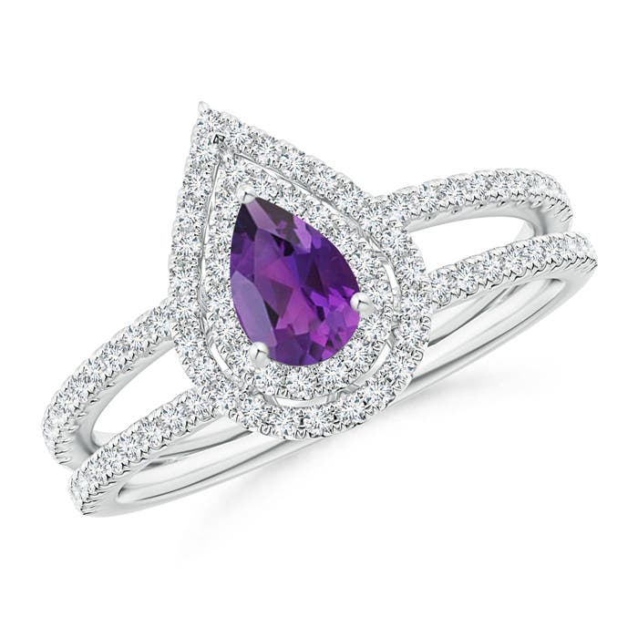 AAA - Amethyst / 0.75 CT / 14 KT White Gold