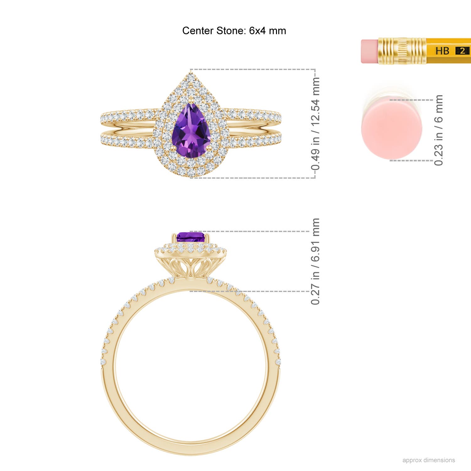 AAAA - Amethyst / 0.75 CT / 14 KT Yellow Gold