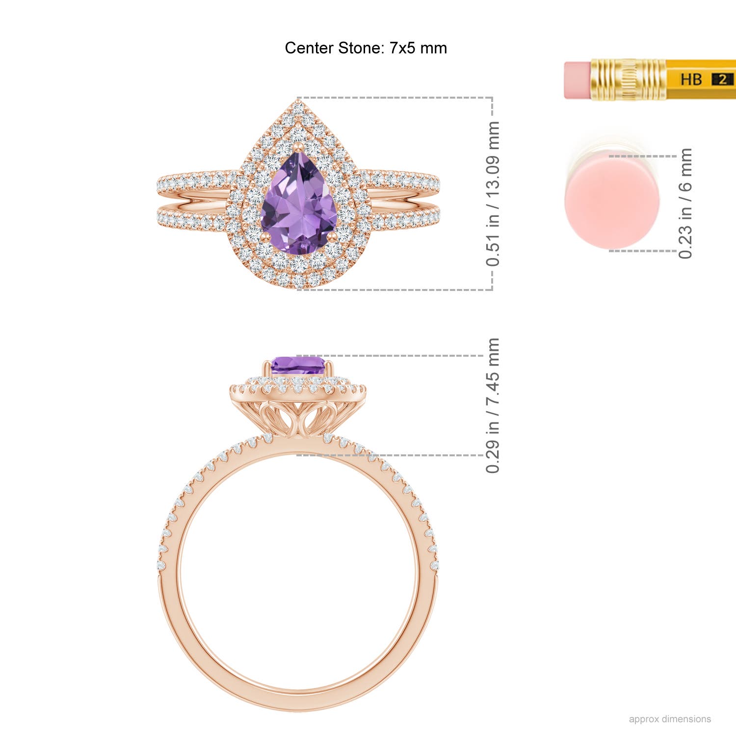 A - Amethyst / 1.04 CT / 14 KT Rose Gold