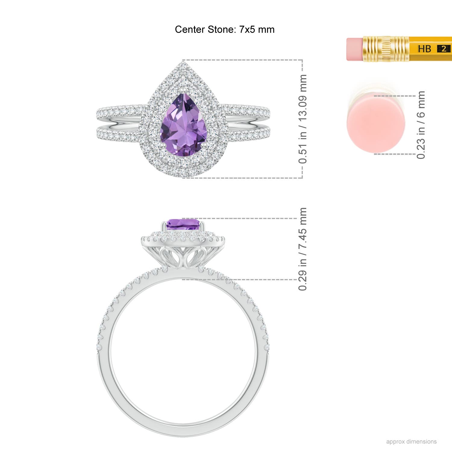 A - Amethyst / 1.04 CT / 14 KT White Gold