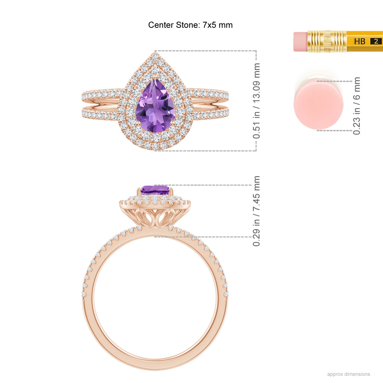 AA - Amethyst / 1.04 CT / 14 KT Rose Gold