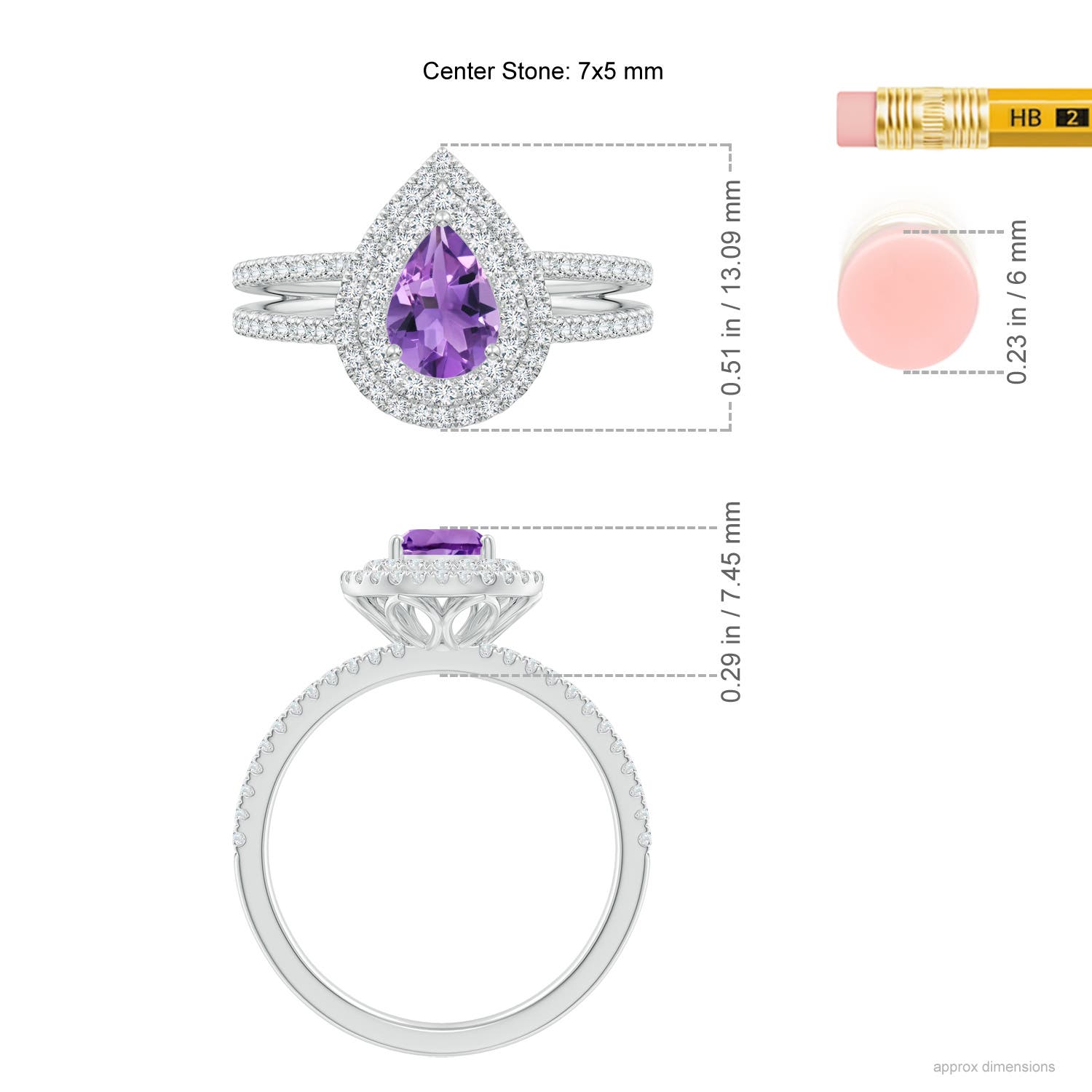 AA - Amethyst / 1.04 CT / 14 KT White Gold