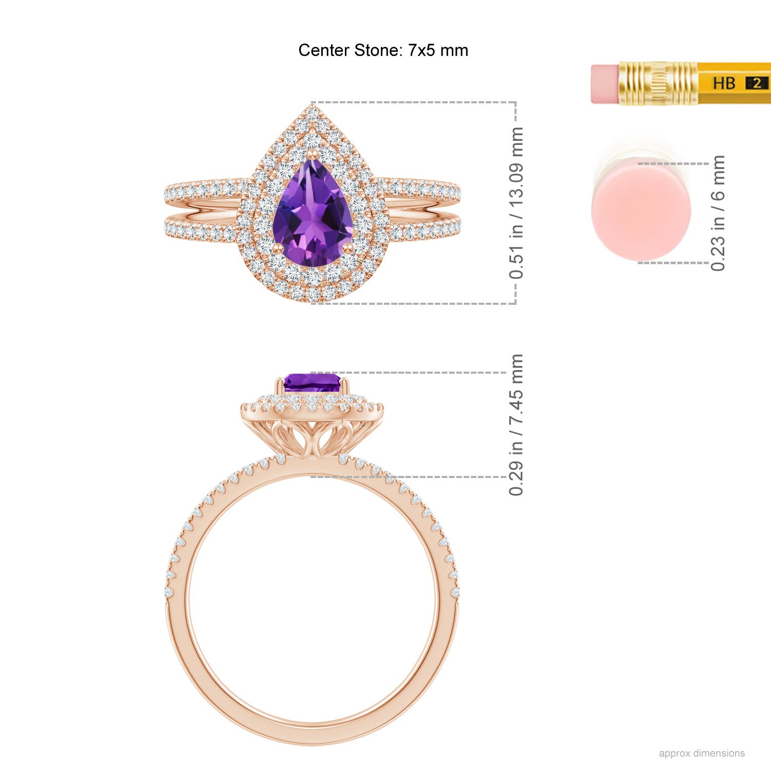 AAAA - Amethyst / 1.04 CT / 14 KT Rose Gold