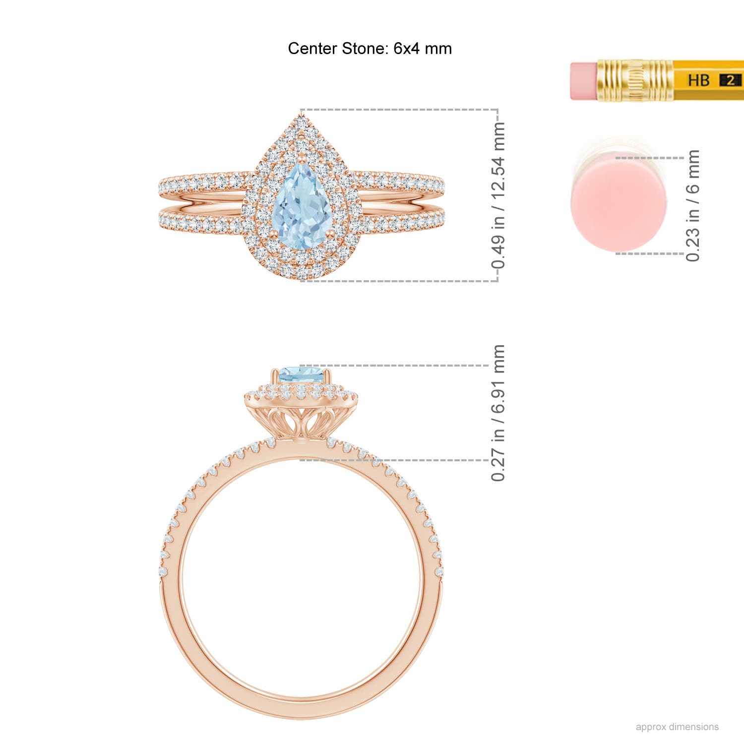 AA - Aquamarine / 0.71 CT / 14 KT Rose Gold