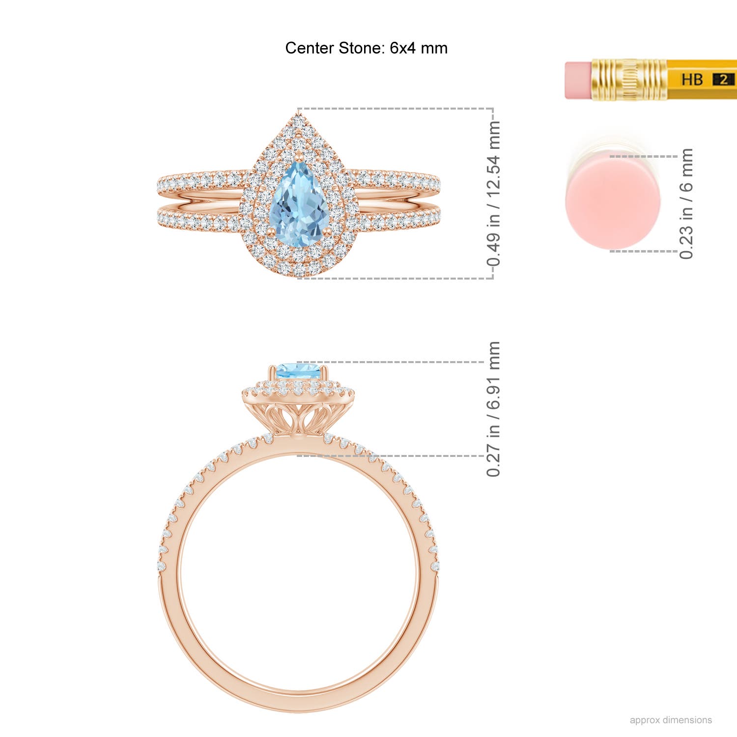 AAA - Aquamarine / 0.71 CT / 14 KT Rose Gold