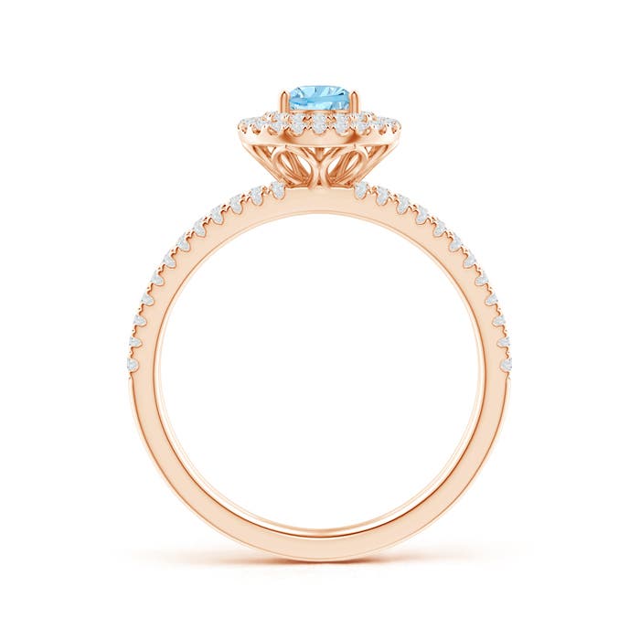 AAAA - Aquamarine / 0.71 CT / 14 KT Rose Gold